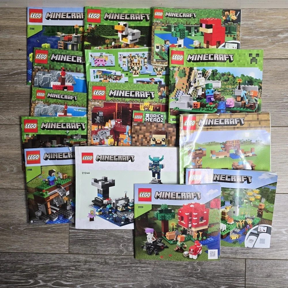 Lego Minecraft Manuals Bundle 10+ Manuals
